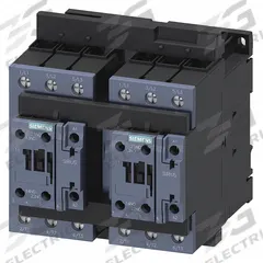 SIEMENS IEC Magnetic Contactor: Reversing, 3 Poles, 3NO Contacts, 52 A, 240V AC Coil (MPN 3RA23368XB301AP6). Key specifications — Brand: SIEMENS; Integrated Surge Suppression: No.