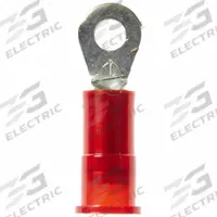 3M Ring Terminal: Red, Nylon Insulation, #4 Stud Size, 22 AWG to 18 AWG Wire Sizes, 1,000 V (MPN MNG18-4R/SK). Key specifications — attr1308027: 3M.