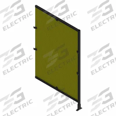 FAZTEK T-Slot Framing System Panel: Add-On, Black, 72 in H x 24 in W x 5 1/2 in D - Wire Mesh Panel Add-On Kits