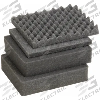 PELICAN Case Replacement Foam: 9 7/8 in x 7 in, 1/8 in_1 1/4 in_2 1/4 in Foam Thick - Cubed Pick & Pull Foam Inserts