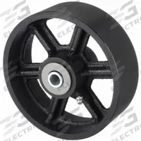 APPROVED VENDOR Caster Wheel: 8 in Wheel Dia., 2 in Wheel Wd, Iron, 1,400 lb Load Rating, Roller (MPN 2RYZ2). Key specifications — Includes Spanner Bushing: Included; Wheel/Tread Material: Iron; Wheel/Tread Color: Black; Brand: APPROVED VENDOR.