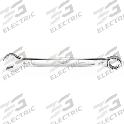 MILWAUKEE Combination Wrench: Chrome Vanadium Steel, Chrome, 13/16 in Head Size - SAE 12-Point Combination Wrenches