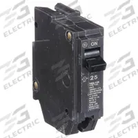 GE Miniature Circuit Breaker: THQL, 25 A, 120/240V AC, Single Phase, 10kA at 120/240V AC, Std (MPN THQL1125). Key specifications — Amps: 25 A; AC Voltage Rating: 120/240V AC; Phase: Single; Max. AIR Rating: 10kA at 120/240V AC; For Use With: Power Mark Gold Load Centers and AQ Lighting Panels.