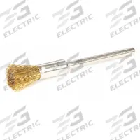 WEILER Miniature End Brush: Crimped Brass, 1/4 in Dia, 0.005 in Fill Dia, 1/8 in Shank (MPN 91219). Key specifications — Brand: WEILER.