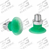 SCHMALZ Vacuum Pad Assembly: Flat, 1/4 in NPT Vacuum Port, 31.5 mm Pad Dia, Green, 19.5 mm Pad Ht (MPN 10.01.01.14992). Key specifications — attr1019136: 10.01.01.14992; attr1019138: SCHMALZ; attr1019139: 55 A.