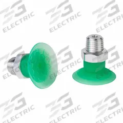 SCHMALZ Vacuum Pad Assembly: Flat, 1/4 in NPT Vacuum Port, 31.5 mm Pad Dia, Green, 19.5 mm Pad Ht (MPN 10.01.01.14992). Key specifications — attr1019136: 10.01.01.14992; attr1019138: SCHMALZ; attr1019139: 55 A.