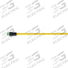 Cordset: 7/8" Female Straight x Bare Wire, 4 Pins, Yellow, PVC, 5 m Cable Lg, 9 A Max Current (A) (MPN 7700-A4021-UBC0500). Key specifications — Cable Jacket Color: Yellow; Cable Jacket Material: PVC; IP Rating: IP68; Wire Size: 16 AWG; Brand: MURRELEKTRONIK.