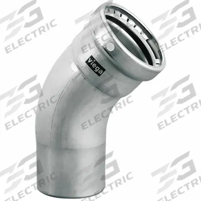 VIEGA MEGAPRESS Crimp Elbow Fitting: 3 in Pipe x 3 in Pipe Size, Press-fit x FTG - Stainless Steel Press Fittings