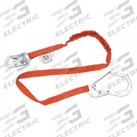MILLER BY PIP Shock-Absorbing Lanyard: Shock Pack, Steel Snap Hook, Steel Snap Hook, 310 lb Capacity (MPN T5112-Z7/6FTAF). Key specifications — Brand: MILLER BY PIP; Color: Black; Visual Load Indicator: Yes; Shock-Absorbing Lanyard Material: Polyester.