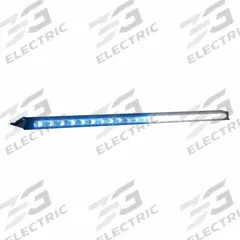 CODE 3 Running Board Light: Perimeter Flashing Warning Light, Blue/White, 6.4 W Watt, Clear, LED (MPN C3RNRDC-24L-BW). Key specifications — Brand: CODE 3; Lens Color: Clear; Number of Flash Patterns: 32; Installation Type: Permanent; Operating Voltage: 12V; Light Class Rating: SAE Class 1.
