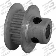 DAYTON Timing Pulley: Modified Curvilinear, Fixed, For GT Timing Belt Section, For 3 mm Belt Wd (MPN 19-2P03-6FA2). Key specifications — Brand: DAYTON; Finish: Clear Anodized; For Belt Series: Powerhouse®.