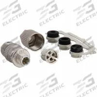 HARTING M12 Circular Connector: D Coded, 4 Pin, M12 Male Thread, IP65/IP67, HARAX Quick-Connect (MPN 21032811405). Key specifications — Connector Body Type: Pin; Coding: D; Brand: HARTING; Voltage Rating: 50V; Thread Size: M12; Mounting Style: Male Thread; IP Rating: IP67; Housing Material: Zinc Die-Cast.