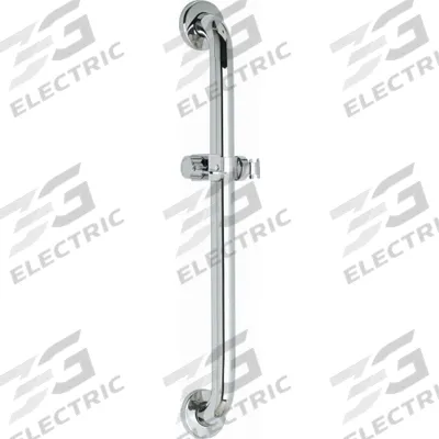 CHICAGO FAUCETS Wall Grab Bar: Straight, 24 in Lg, 1 1/2 in Dia, Stainless Steel - Grab Bars with Hand-Held Shower Holders & Mount Glide Rails