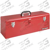WESTWARD Tool Box: 24 in W 8 in D 9 in H, Steel, Red, Padlock, 1 Compartments (MPN 10J162). Key specifications — attr1116905: Red; attr1116946: WESTWARD; attr1116904: Padlock.
