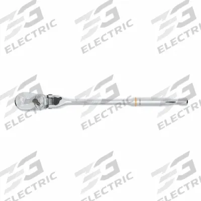 GEARWRENCH Hand Ratchet: Pear, Reversible, 11 1/4 in Overall Lg, Full Polish Chrome - Flex-Head Ratchets