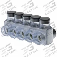 POLARIS Multitap Connector: 5 Port, Double-Sided Entry, 6 AWG – 250 kcmil Wire Size, Clear (MPN IPLD250-5CB). Key specifications — Body Material: Aluminum; Brand: POLARIS.