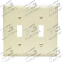 LEGRAND Wall Plate: Toggle, 2 Gang, Brown, Jumbo Size (MPN TPJ2I). Key specifications — Brand: LEGRAND; Material: Nylon.
