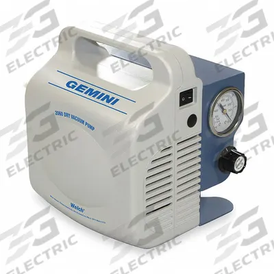 WELCH Vacuum Pump: 1/125 hp Output Power, 0.5 cfm Free Air Displacement - Portable Diaphragm Vacuum Pumps
