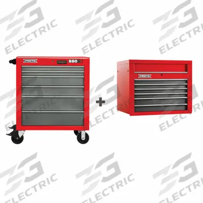 PROTO Rolling Cabinet Kit: 12 Drawers, Heavy Duty, Keyed - Heavy-Duty Top Chest & Rolling Cabinet Combos