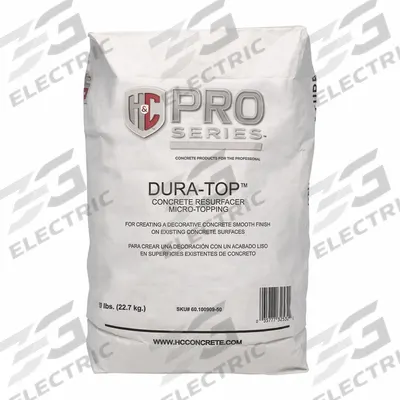 H&C Concrete Resurfacer: Dura-Top, Cement, 50 lb Container Size, Bag - Concrete Resurfacers