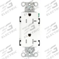 BRYANT Receptacle: Decorator Duplex, 5-20, White, 125V AC, 20 A, 2 Pole / 3 Wire (MPN DRS20WTR)