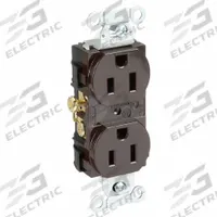 HUBBELL Receptacle: Duplex, 5-15, Brown, 125V AC, 15 A, 2 Pole / 3 Wire (MPN CR15)
