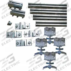 GLEASON Festoon System Kit: C-Rail, 50 ft – 50 ft, 56 ft Min Cable/Hose Required, Round (MPN RCG28005). Key specifications — Brand: GLEASON; Compatible Cable Type: Round; Included Components: C Track; Track Type: C-Rail.
