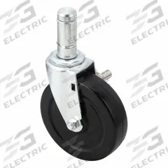 APPROVED VENDOR Stem Caster: Swivel, No Brake, 5 in Wheel Dia., 1 1/4 in Wheel Wd, Rubber, Rubber (MPN 02RR05041S017GN). Key specifications — attr1111099: APPROVED VENDOR; attr1111095: Black; attr1176855: Swivel.