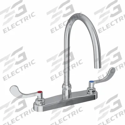 ELKAY Handle-Operated Faucet: Elkay, Brass, Centerset, Deck, 3 Mounting Holes - Centerset Kitchen Faucets