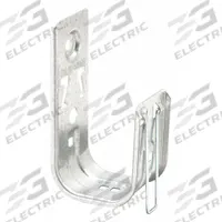 B-LINE BY EATON J-Hook: Screw-On with Locking Latch, 2 in Max. Bundle Dia., 30 lb Max. Load Capacity (MPN BCH32). Key specifications — Material: Galvanized Steel; Includes Locking Latch: Yes; Color: Silver; Brand: B-LINE BY EATON; Mounting Location: Wall; Mounting & Attachment (subhead): Screw-On with Locking Latch.