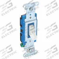 BRYANT Wall Switch: Toggle Switch, Single Pole, Maintained, White, 120/277V AC, 15 A (MPN 4801BW). Key specifications — Illuminated: No; Voltage Rating: 120/277V AC.