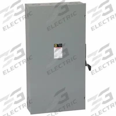 SQUARE D Safety Switch: Fusible, 400 A, Single Phase, 240V AC, Galvanized Steel - Fusible Safety Switches