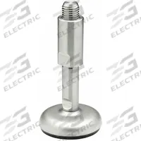 ELESA Male-End Leveling Mount: Swiveling Stud, M20 Thread Size, 80 mm, 24,000 N Capacity (MPN LMRS.80-SST-M20-177). Key specifications — Finish: Sandblasted Matte; Base Shape: Round; Load Capacity: 24,000 N; Includes: Sleeve; Hex Size: 0.945 in.