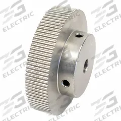 DAYTON Timing Pulley: Modified Curvilinear, Fixed, For GT Timing Belt Section, For 9 mm Belt Wd (MPN 100-2P09M6A8). Key specifications — Brand: DAYTON; Finish: Clear Anodized; For Belt Series: Powerhouse®.