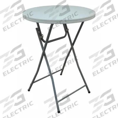 APPROVED VENDOR Folding Table: Round Table Shape, White Tabletop, 44 in, 32 in Overall Dia - Cocktail Tables