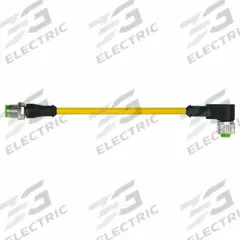 Cordset: M12 Male Straight X M12 Female Right Angle, 4 Pins, Yellow, TPE, 1 m Cable Lg (MPN 7700-40121-U040100). Key specifications — Cable Jacket Color: Yellow; End 1 Gender: Male; End 1 Mounting Orientation: Straight; End 2 Gender: Female; End 2 Mounting Orientation: Right Angle; End 2 Connection Type: M12; IP Rating: IP66; Brand: MURRELEKTRONIK.