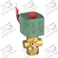 REDHAT Solenoid Valve: 3-Way, Normally Closed, 1/4 in Pipe Size, 110V AC/120V AC, Direct Mount (MPN 8320G188). Key specifications — Pipe Size: 1/4 in; Voltage: 110V AC; Brand: REDHAT; Coil Enclosure: Without Junction Box.