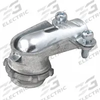 Connector - Clamp Style, 90 Degrees: Zinc, 1 1/2 in Trade Size, 1 1/2 in MNPT, Non Insulated (MPN 2696). Key specifications — Box Connection: 1-1/2 in MNPT; Connection Type: Squeeze; Color: Gray; Connection Orientation: 90°; Cable Clamping Method: Squeeze Clamp; Material: Zinc; Insulated: No; For Use With: MC.