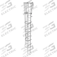 TRI-ARC Fixed Ladder with Safety Cage: 26 ft Overall Ht, 18 in Overall Wd, Steel, 23 Rungs (MPN WLFC1223). Key specifications — attr1050722: TRI-ARC; attr1050760: Unassembled; attr1083696: 2.