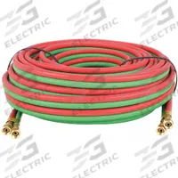 Twin Line Welding Hose: 1/4 in Hose Inside Dia., Green/Red, UNF x UNF, 100 ft Hose Lg, UNF x UNF (MPN 20027455). Key specifications — Hose Color: Red; Fitting Type: UNF x UNF; Brand: CONTINENTAL.