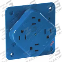 BRYANT Receptacle: Quad, 5-15, Blue, 125V AC, 15 A, 2 Pole / 3 Wire (MPN 1254SA)
