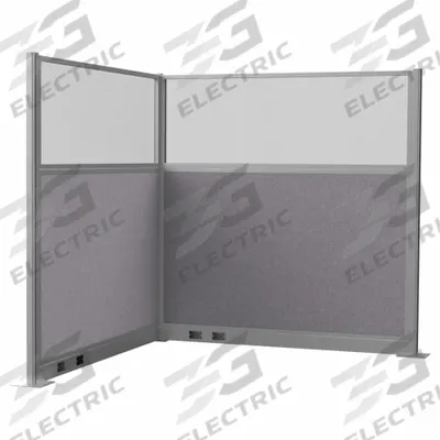 VERSARE Cubicle Wall: 72 in Overall Ht, 72 in Overall Wd, 4 Panels, Cloud Gray - Modular Cubicle Walls