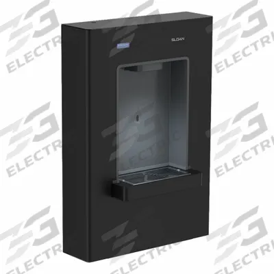 SLOAN Bottle Filling Station: On-Wall, Non-Refrigerated, Galvanized Steel, Black - On-Wall Bottle Fillers