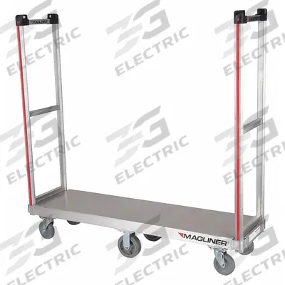 MAGLINER Platform Truck: 1,200 lb, 60 in L x 16 in W x 10 in H Deck, Thermoplastic Rubber - Aluminum-Deck Platform Trucks with Tall Handles