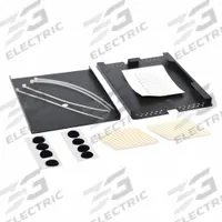 FIBERTRONICS Splice Tray: 120.6 mm Overall Dp, 177.8 mm Overall Wd, 12.7 mm Overall Ht, Aluminum (MPN FT-TRAY12AL). Key specifications — Brand: FIBERTRONICS; Material: Aluminum; Product Type: Splice Tray.