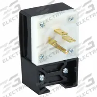 HUBBELL Straight Blade Plug: 15-20P, 250V AC, 20 A, 3 Pole, 4 Blade, Black/White (MPN HBL8421C)
