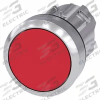 SIEMENS Flush Push Button: Red, 22 mm Mounting Size, Metallic, Momentary (MPN 3SU1050-0AB20-0AA0). Key specifications — Brand: SIEMENS; Action: Momentary; Series: 3SU; Push Button Material Type: Metallic.