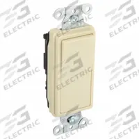HUBBELL Wall Switch: Rocker Switch, 3-Way, Maintained, Ivory, 120/277V AC, 15 A (MPN DS315I). Key specifications — Illuminated: No; Voltage Rating: 120/277V AC.