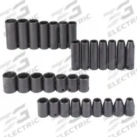 PROTO Impact Socket Set: 1/2 in Drive Size, Small Set (0-50 pieces) Set Size, 30 Pieces, Black Oxide (MPN J74306). Key specifications — attr1204251: PROTO; attr1215453: 1/2 in; attr1215454: 8 mm to 24 mm.
