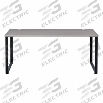 HIRSH Office Desk: Particle Board, Gray, 0 Pedestals, 0 Drawers, 72 in Overall Wd - Writing Desks